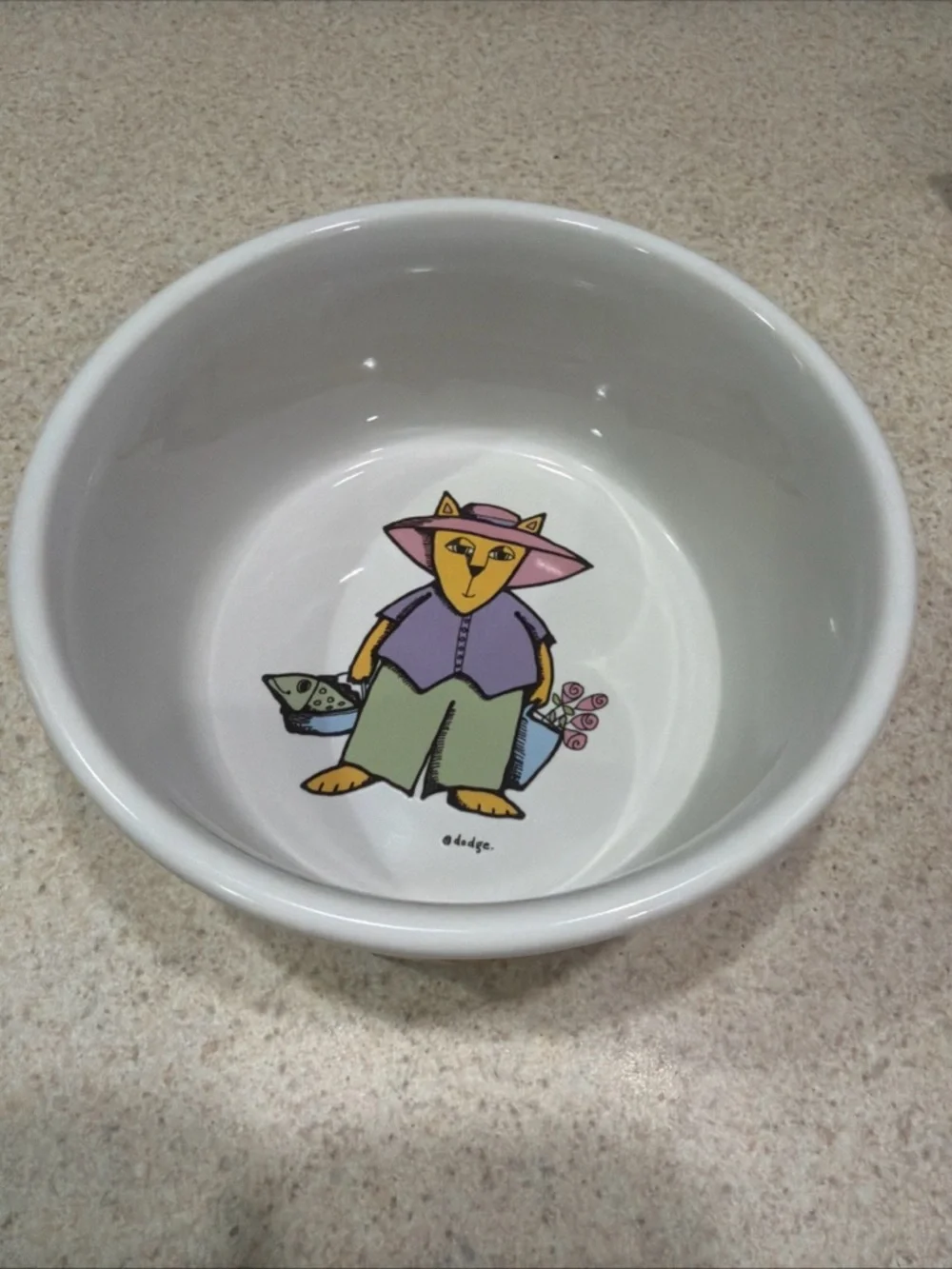 Signature Adventure Cat Stoneware Plate in White